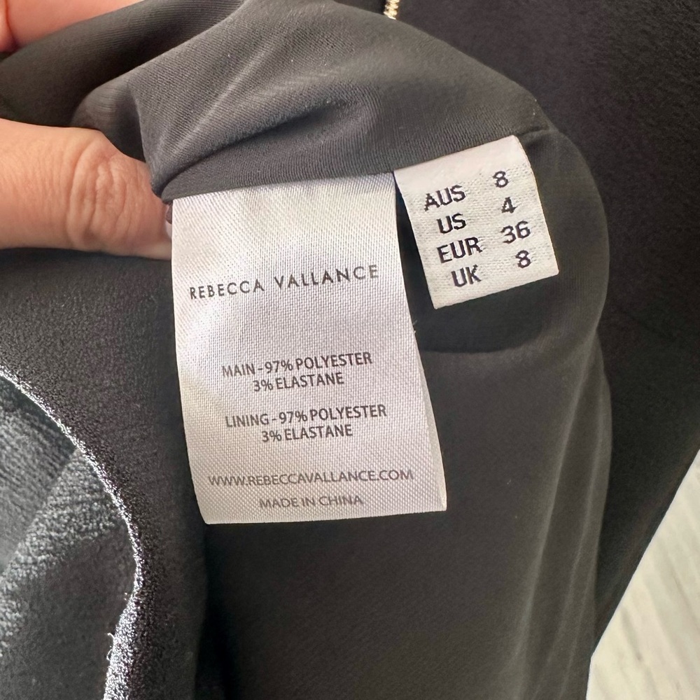Rebecca Vallance Black Dress Sz 4 - Picture 4 of 4